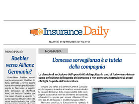 Insurance Daily n. 1191 di martedì 19 settembre 2017